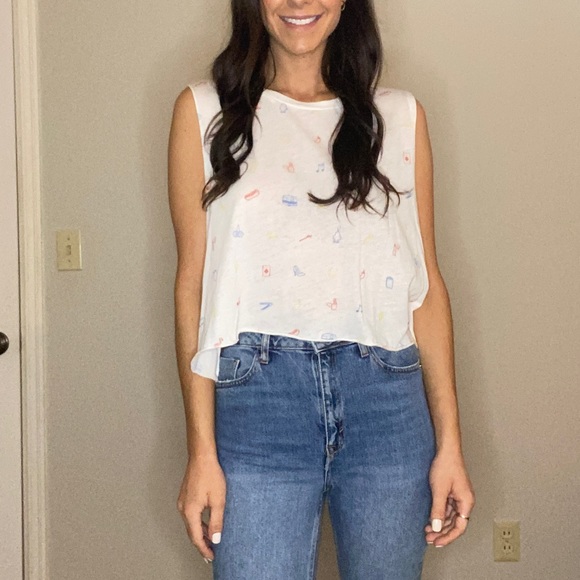 Rare WILDFOX camping print muscle tank- size small - Picture 2 of 7